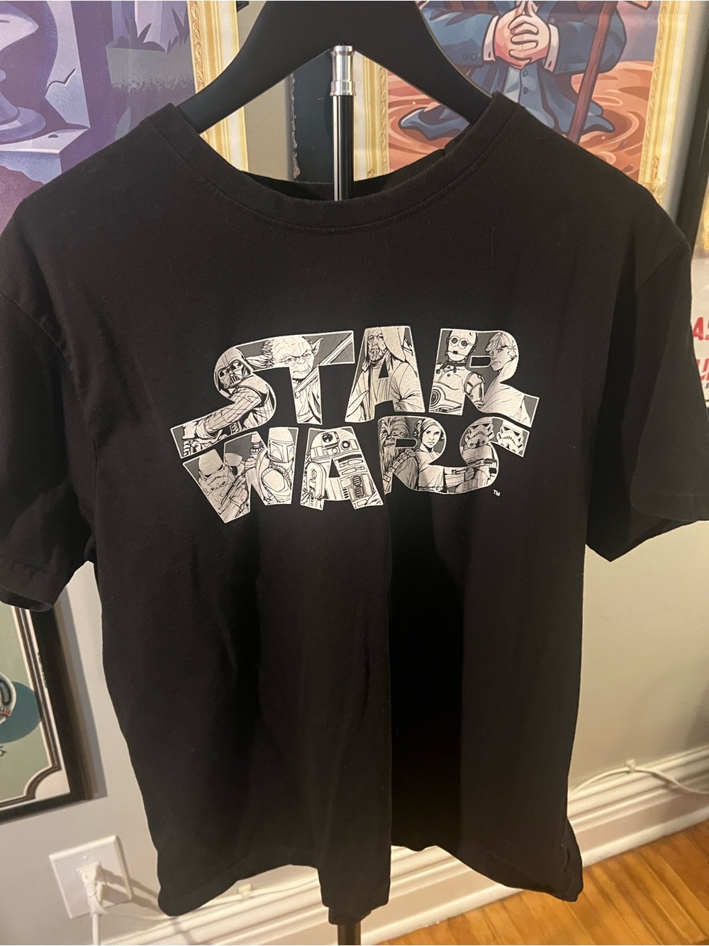 Star Wars Black Tee with White Graphic Logo